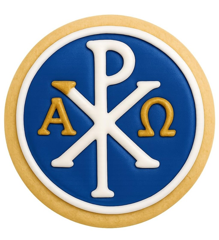 Chi-Rho Symbol Cookie Cutter Style 3 – 4×3.9″ Premium Baking Design
