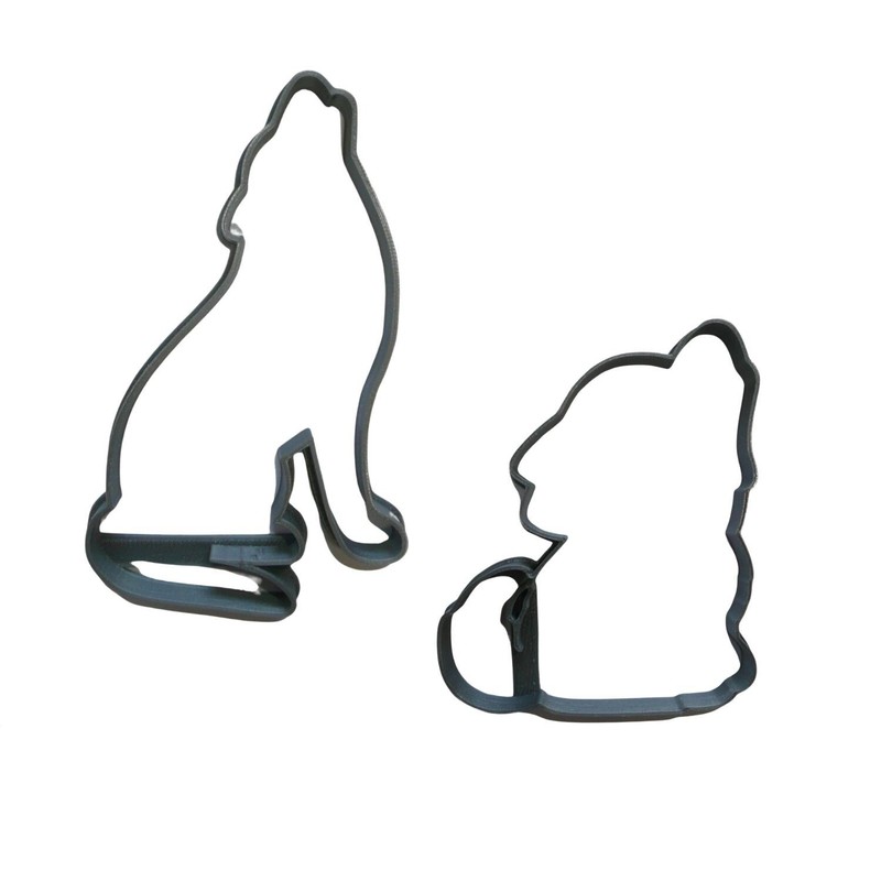 HOWLING WOLVES ADULT AND BABY WOLF SET OF 2 COOKIE CUTTERS MADE IN USA PR1923