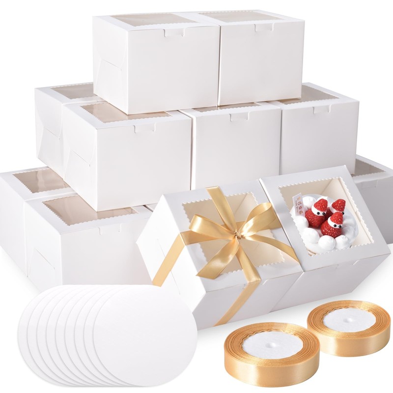 40pcs 6x6x5 inch Mini Cake Boxes with Cake Boards 20 Boxes & 20 Boards 6 inch…