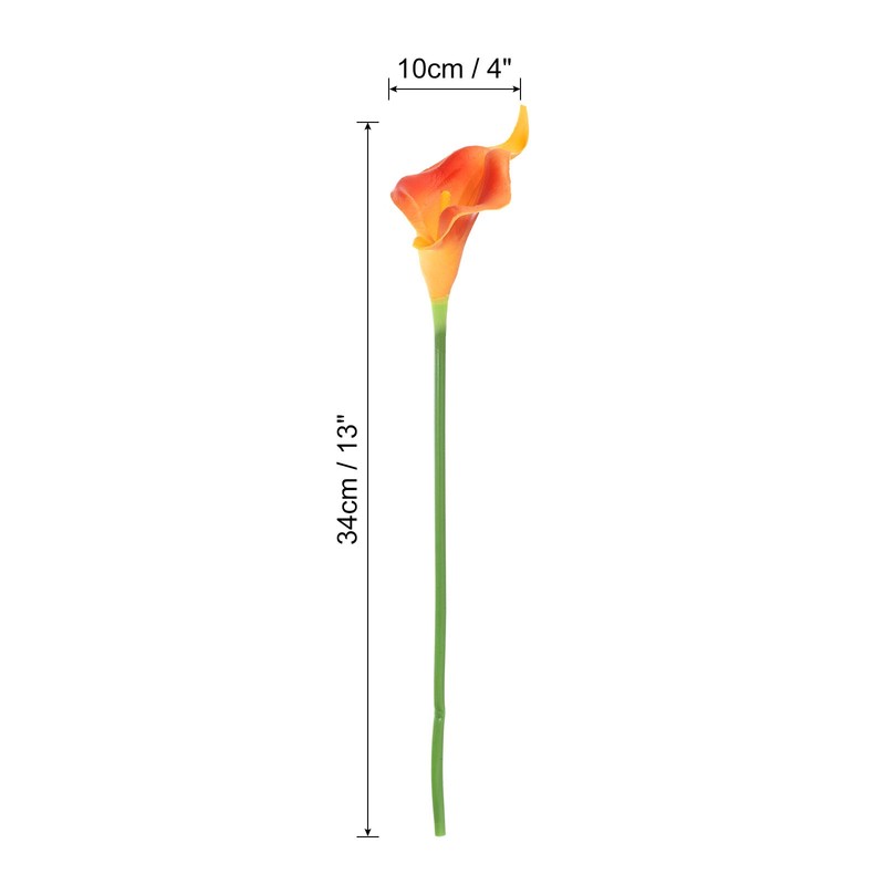 10Pcs 13" Artificial Calla Lily Flowers Floral Bouquet Decor, Orange Red gallery