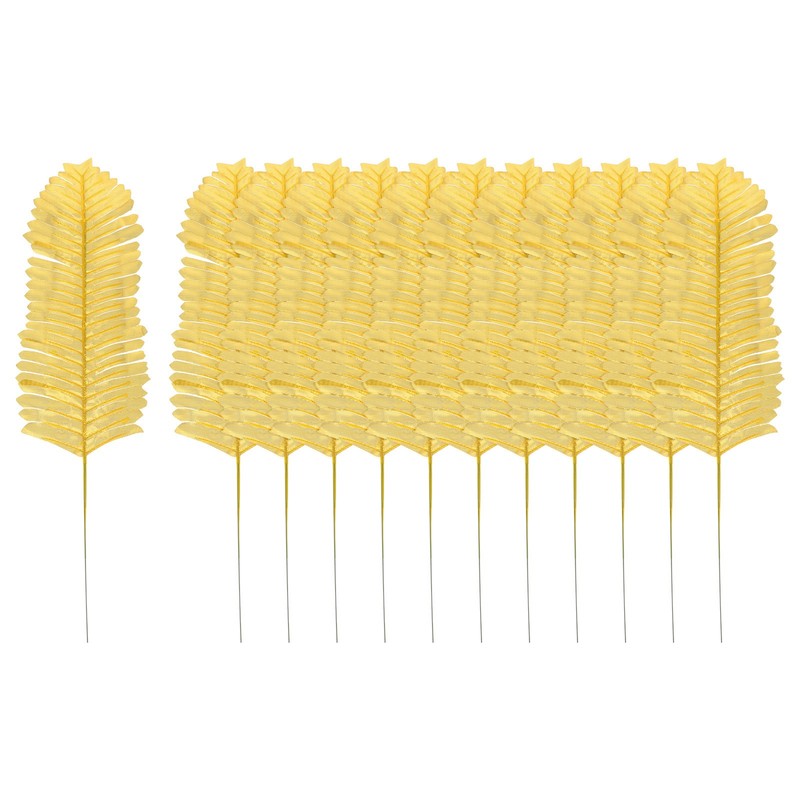 Gold Palm Leaves 24pcs Artificial Palm Leaves Faux Palm Fronds, Style 15