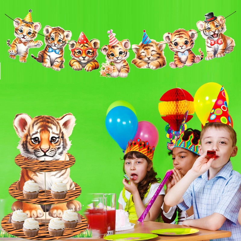 Tiger Cupcake Stand 3Tiers Party Cupcake Holder Tiger Birthday Party Decorati... gallery