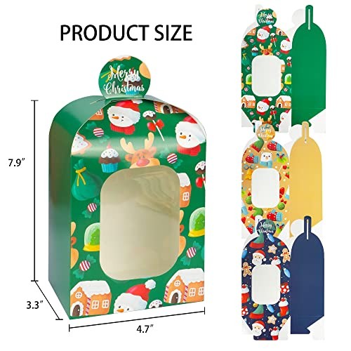 Christmas Cookie Boxes, 18 Pcs with 3 Different Design Patterns, 3D Xmas gallery
