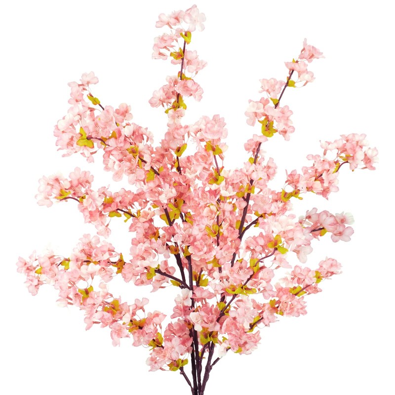 Uieke 39.3in Artificial Silk Cherry Blossom Branches Tree Stems Decor