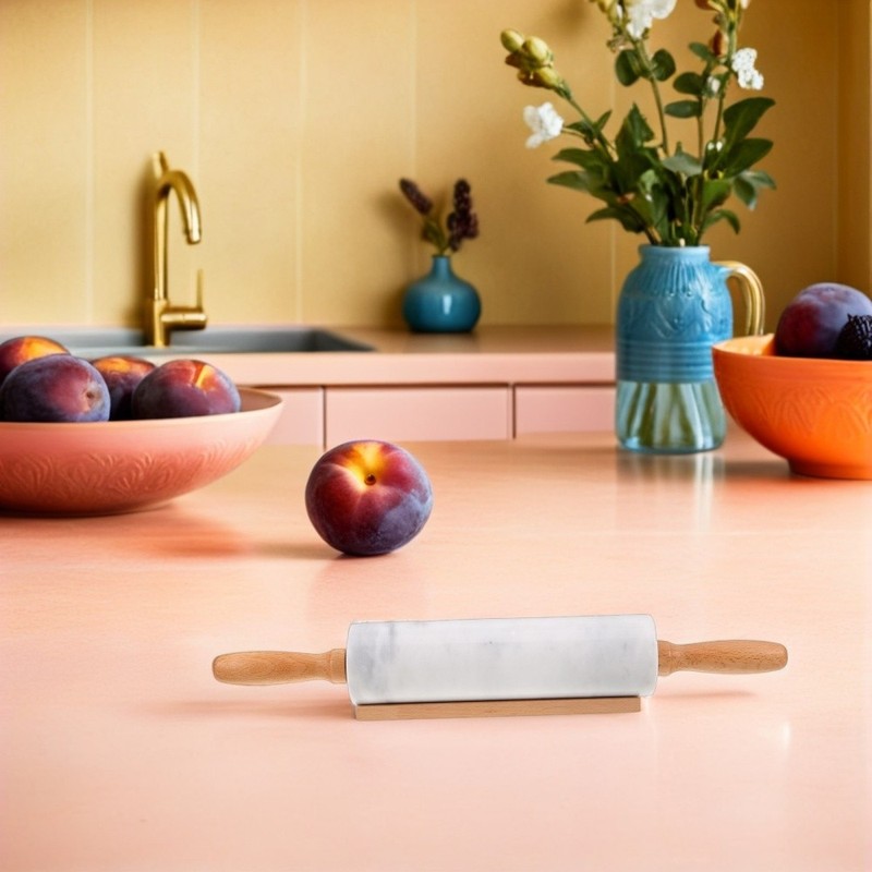 3pcs Marble Rolling Pin: Marble Kitchen Dough Rolling Pin - Non-Stick Food gallery