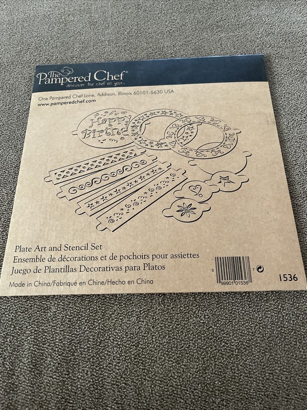 PAMPERED CHEF Plate Art and Stencil Set #1536 Cakes, Cupcakes (MF)