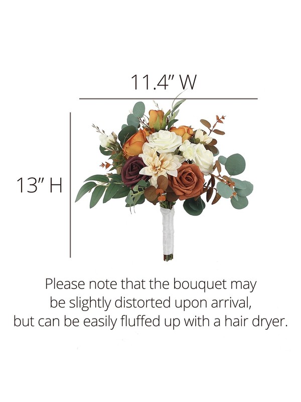 Rinlong Terracotta Bridesmaid Bouquet Fall Wedding Bouquets gallery