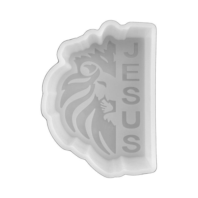 Jesus of Judah Lion Silicone Freshie Mold 4.2x3x0.8” Christian Cross clear