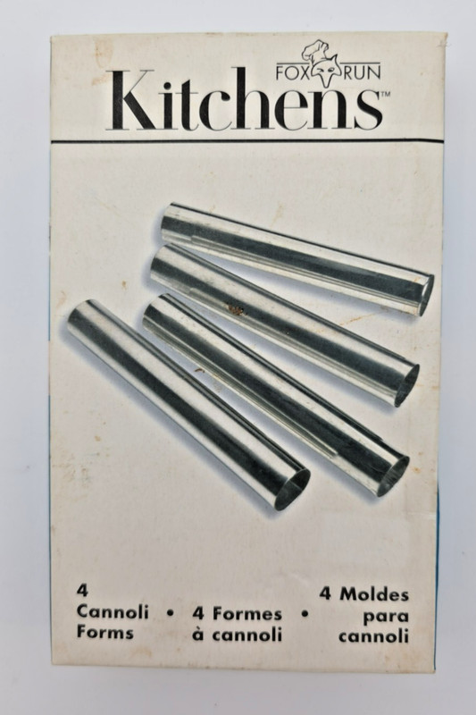 Fox Run Cannoli Forms = Set of 4 Steel Tubes Molds New in Box .