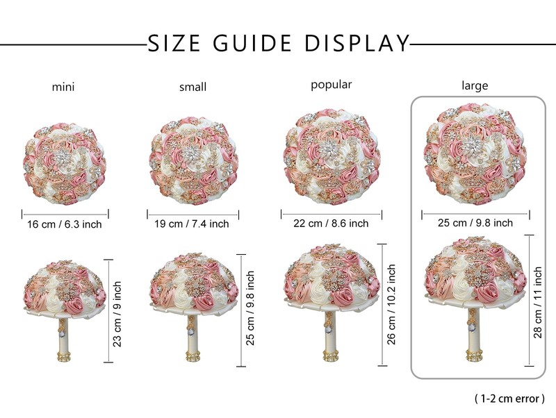 Qingforbesty Handmade Satin Rose Floral Bling Pearl Decor Bridal Wedding gallery