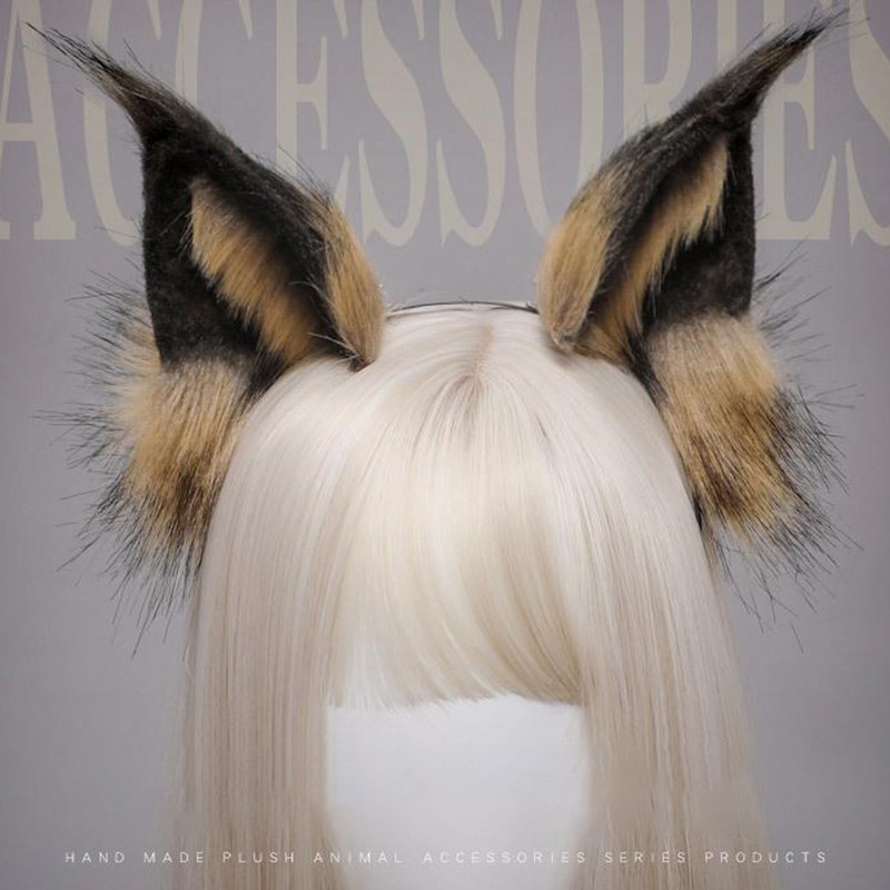 1pc 2021 Lovely Faux Wolf Ears Headband Realistic Furry Fluffy Animal Hair H AL gallery
