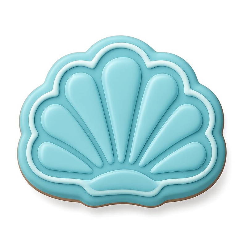 Crochet Shell Stitch Cookie Cutter & Stamp, Fondant & Clay - 4x2.5 gallery