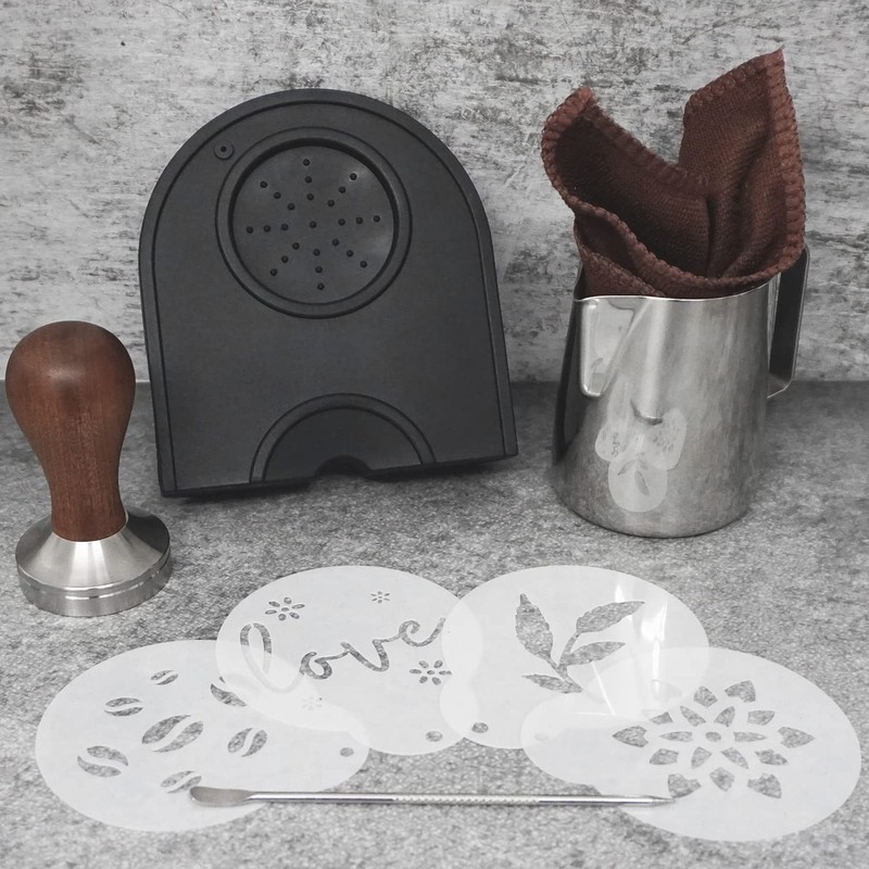 Ezebesta 51mm Coffee Tamper Set Barista Kit for Portafilter Wood Brown gallery