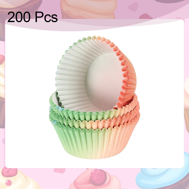 200 Count Cupcake Liners Cupcake Cups Standard Size, Red Green Gradient gallery