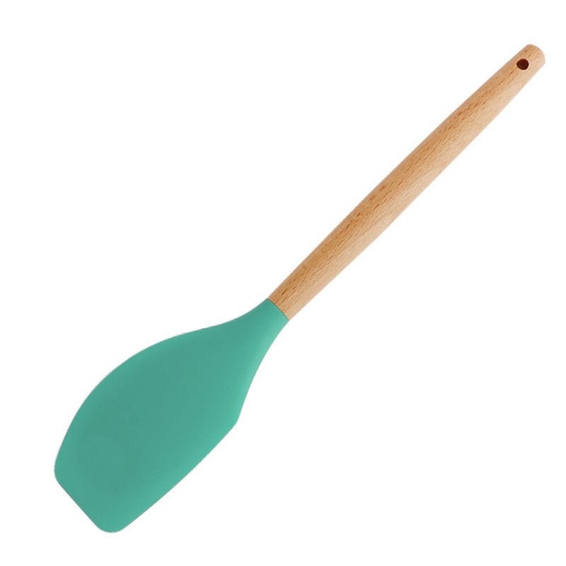 8 Colors Scraper Flour Mixer Baking Butter Silicone Wood Handle Cake Cream gallery