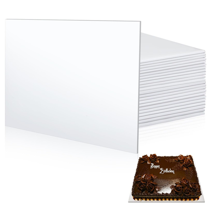 12 Pcs Quarter Sheet Rectangle Cake Drum Board Greaseproof Rectangle Cake Boa…