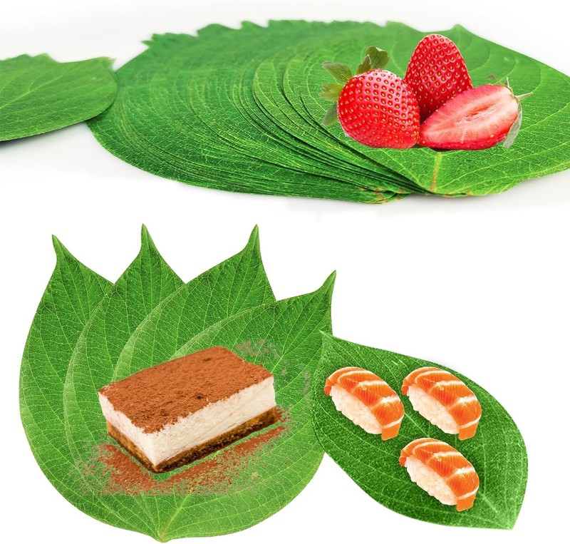 60 Pcs Decorative Spring Parchment Paper Leaves 12 Inch for Cheese &