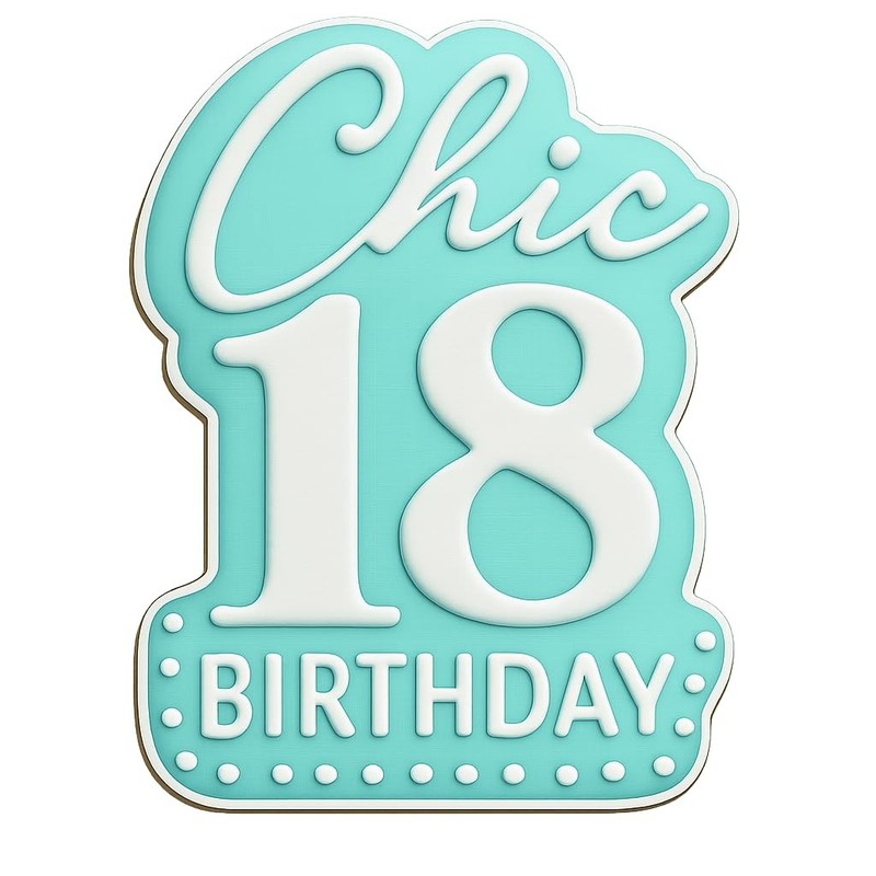 Chic 18 Birthday Cookie Cutter & Stamp, Fondant & Clay - 2.8x4 gallery