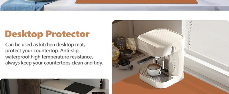 Thick Silicone Counter Mat Large 23.4"by15.6", Heat Resistant Mat for Kitchen gallery