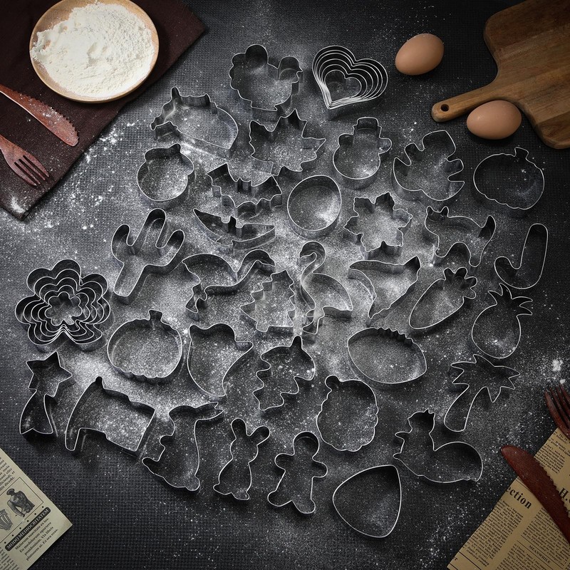 Set of 44 Seasonal Cookie Cutters, Valentines Day Stainless Steel Molds Cooki... gallery