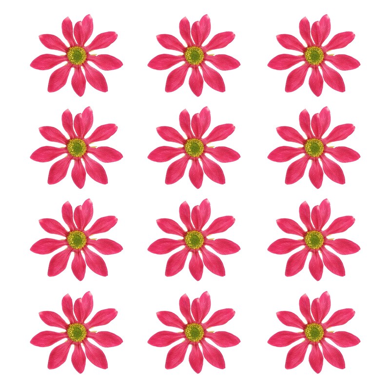 12 Pcs Artificial Daisies Flower Heads, Fake Chrysanthemum Heads, Rose Pink
