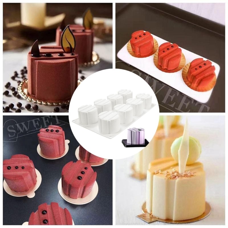 8 Cavities Cylinder Shape Cake Moulds Mousse Molds Chocolate Baking Tool gallery