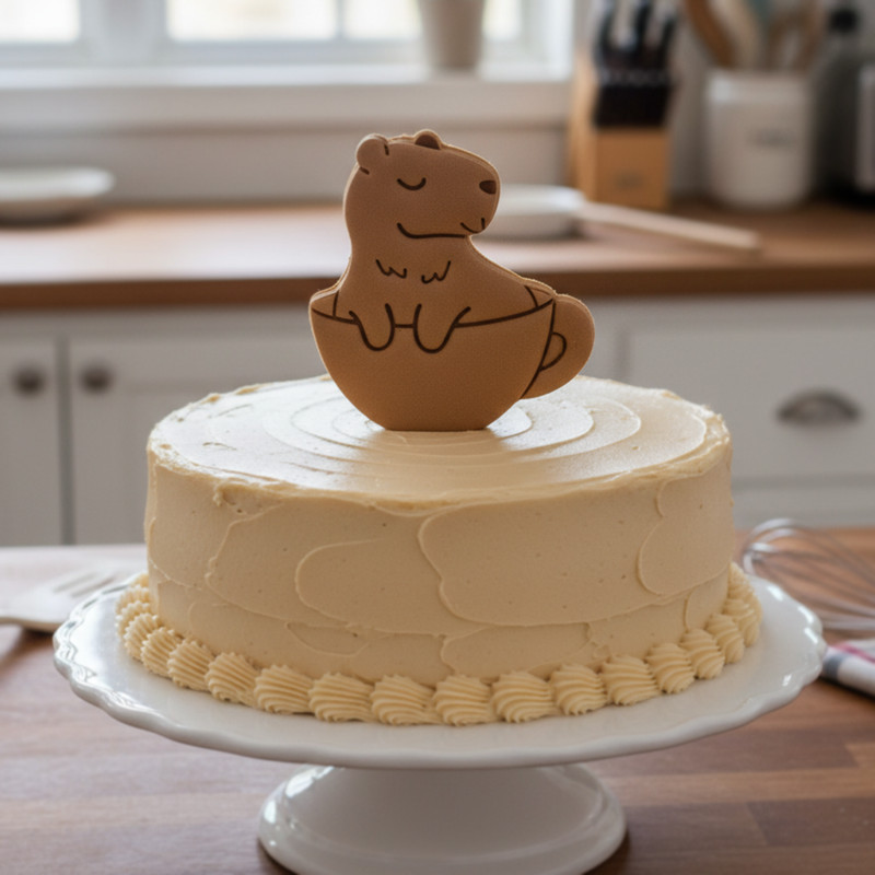 Cappyccino Cookie Cutter - cavy capybara cafe animal baby shower birthday coffee gallery