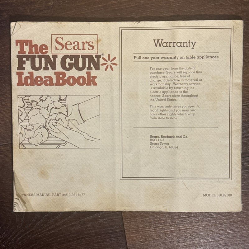 Vintage Sears Fun Gun Electric Cookie Canape Press 82505 Complete Tested gallery