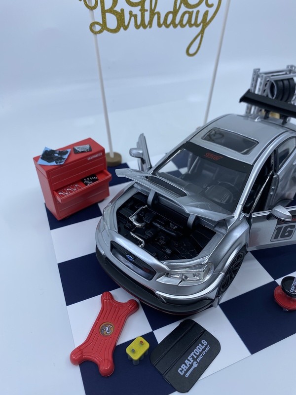 Auto Mechanic motorcycle cake Topper party decoration gift birthday SUBARU WRX gallery
