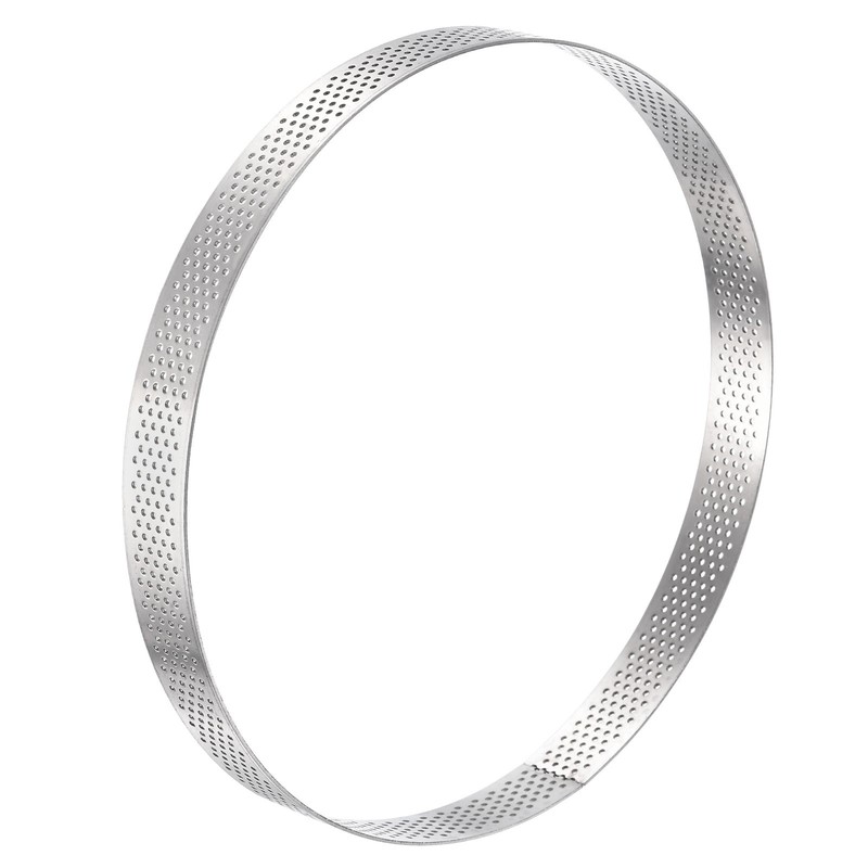 Stainless Steel Circular Cake Rings 7.1" Perforated Cake Mousse Ring Baking Mold gallery