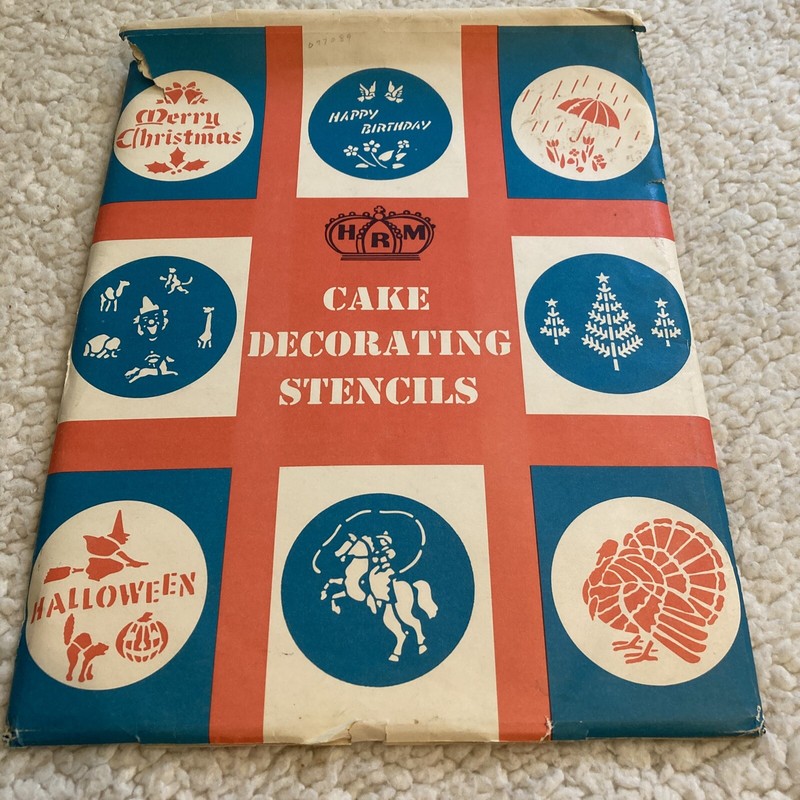 Vintage Cake Decorating Stencils 8 Holiday Theme Christmas Birthday Halloween