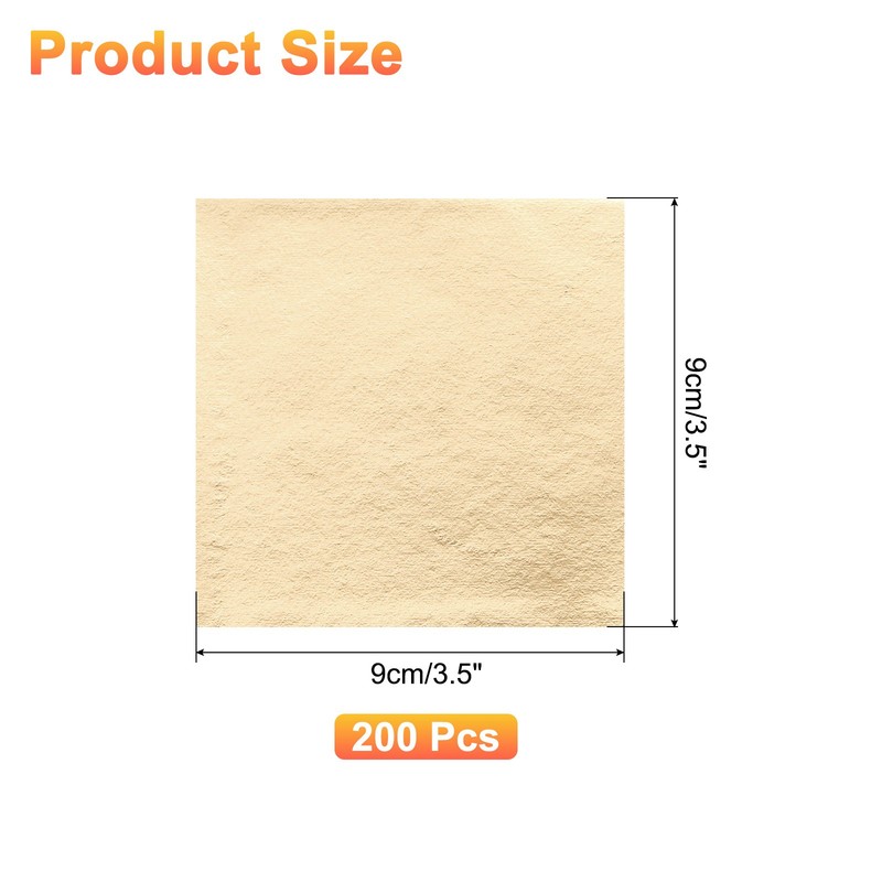 200pcs Leaf Sheets, 3.5" x 3.5" Foil Paper Sheets Light Orange gallery