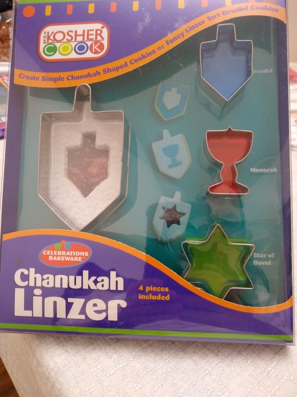 CHANUKAH LINZER 2 DREIDAL 1 MENORAH STAR STAINLESS STEEL COOKIE CUTTER SET MOLD