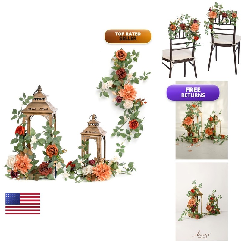 Ling’S Moment Lings Moment 6Pack 1.8Ft Artificial Flowers Garland Terracotta