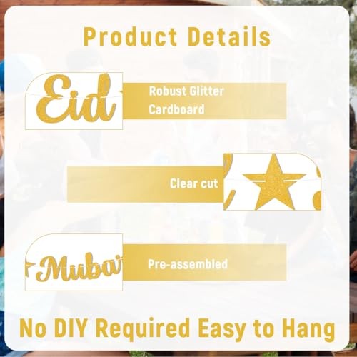 Eid Mubarak Banner - Happy Eid Decor, Ramadan Mubarak Decor, Muslim Islamic gallery