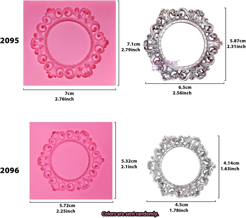 Retro Picture Frames Silicone Molds for Fondant Cake Decoration, Polymer Clay Cr gallery