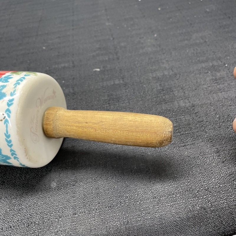 Pioneer Woman Floral Ceramic Rolling Pin Wood Handles Retired 2812DMT Sweet Rose gallery