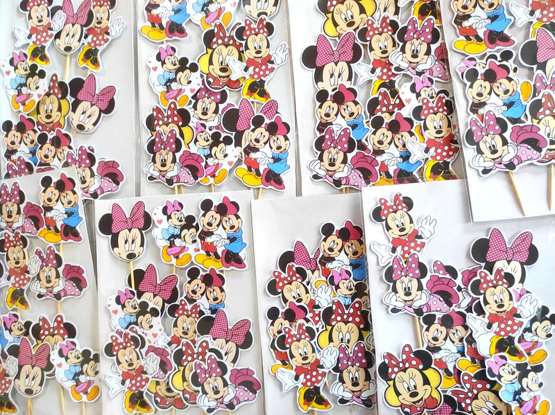 12 x Mickey Mouse Cup Cake Toppers Kids Party Decorations gallery