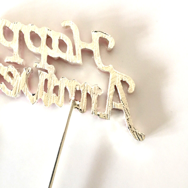 Happy Anniversary CAKE PICK TOPPER DECORATION SPARKLY RUBY WEDDING 40yrs metal gallery