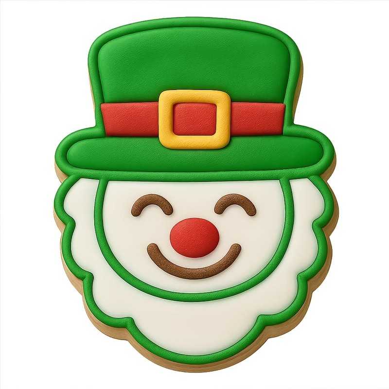 Smiling Leprechaun Face Cookie Cutter & Stamp – 3.2×4 Fun Kitchen Baking