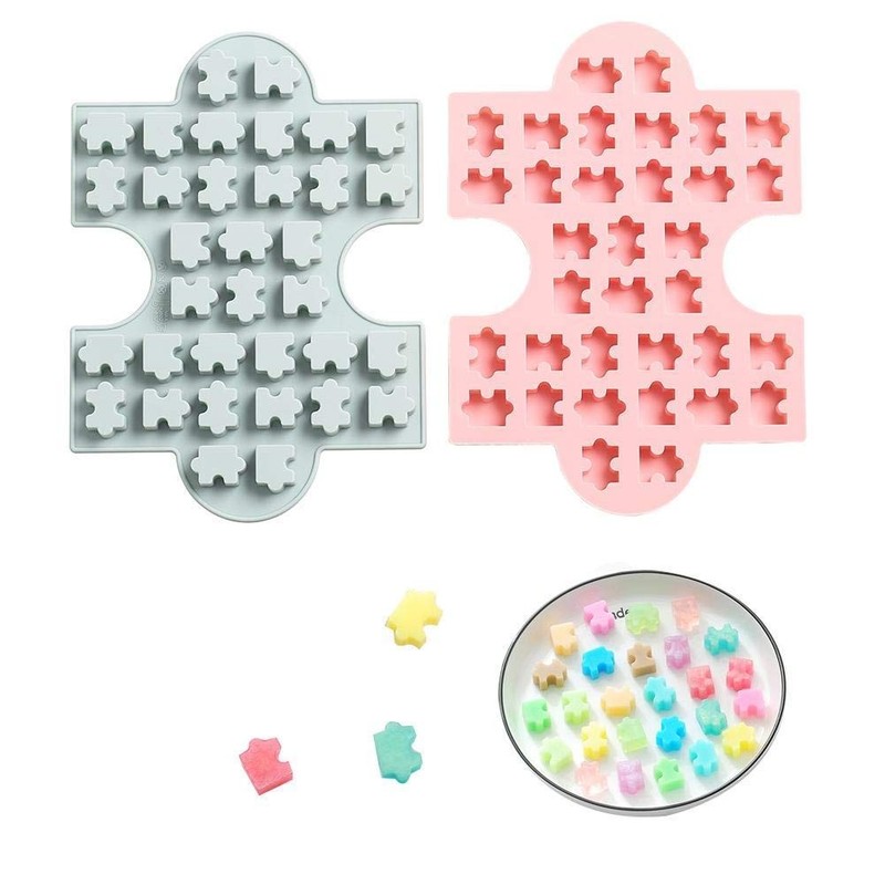 2Pcs Puzzle Piece Silicone Candy Molds, Puzzle Crayons Maker Silicone Puzzle …