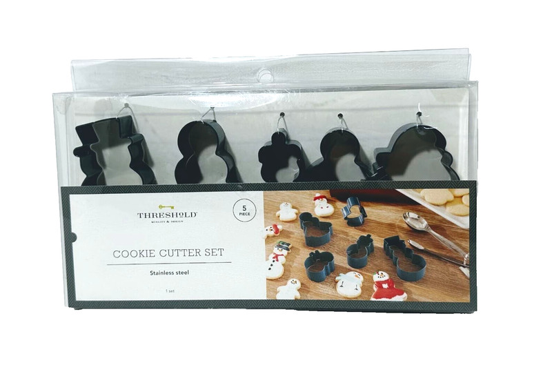 Target Threshold Snowman Shape Christmas Cookie Cutter Stainless Steel 5 Pc Set
