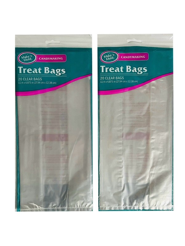 Make N’ Mold Clear 11”x4.875” Treat Party Bags 20 Count (40 Total) 2 Pack NEW
