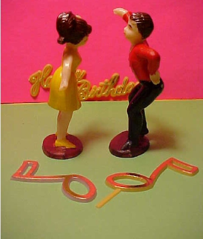 Wilton 2 teens Dancing Cake Toppers Happy Birthday sign GO GO DANCERS gallery