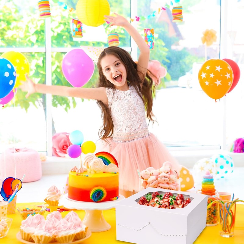 24pcs Cake Boxes 12x12x6 Inch Square Bakery Boxes with Window Cajas Pasteles ... gallery