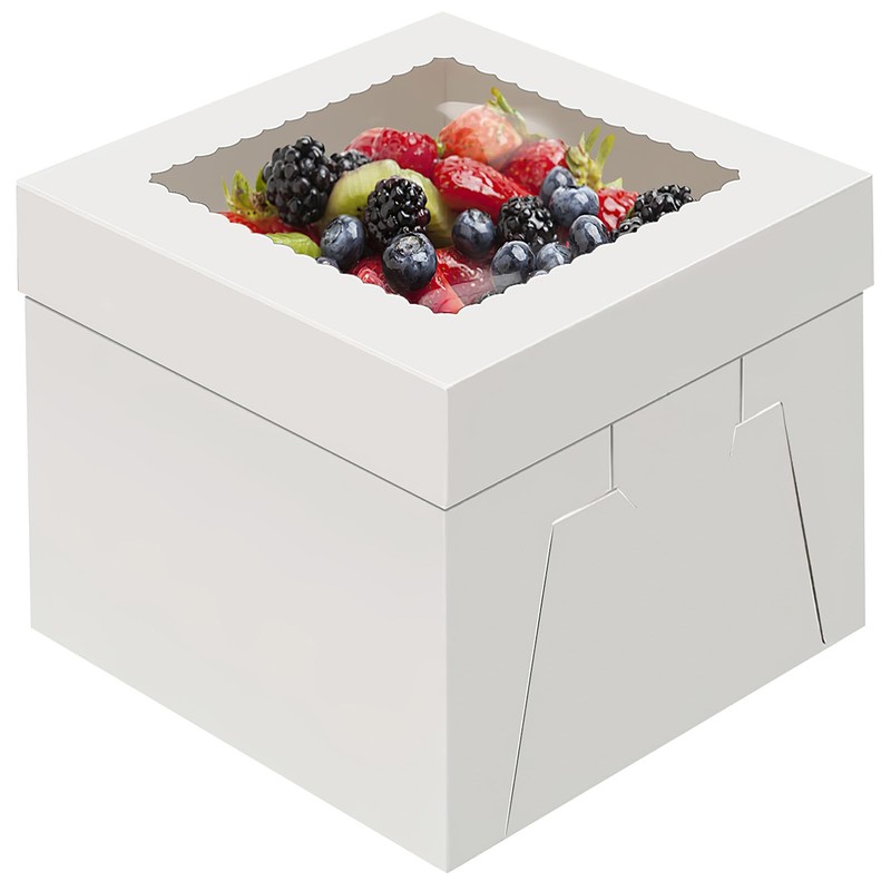4 Pack Cake Boxes 12 Inch, Disposable Cake Transport Container, Cake Carrier,…