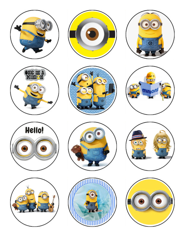 Minions Edible Cake Toppers Icing Birthday Cake & Cupcake Decorations (4 Sizes) gallery