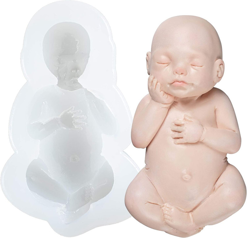 Large Sleeping Baby Fondant Silicone Mold for Cake Topper Decoration Chocolate S