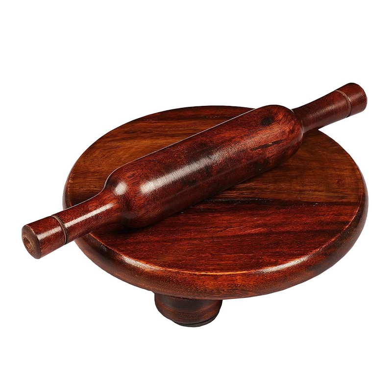Indian Traditional Sheesham Chakla Belan Set Roti Maker for Home & Kitchen
