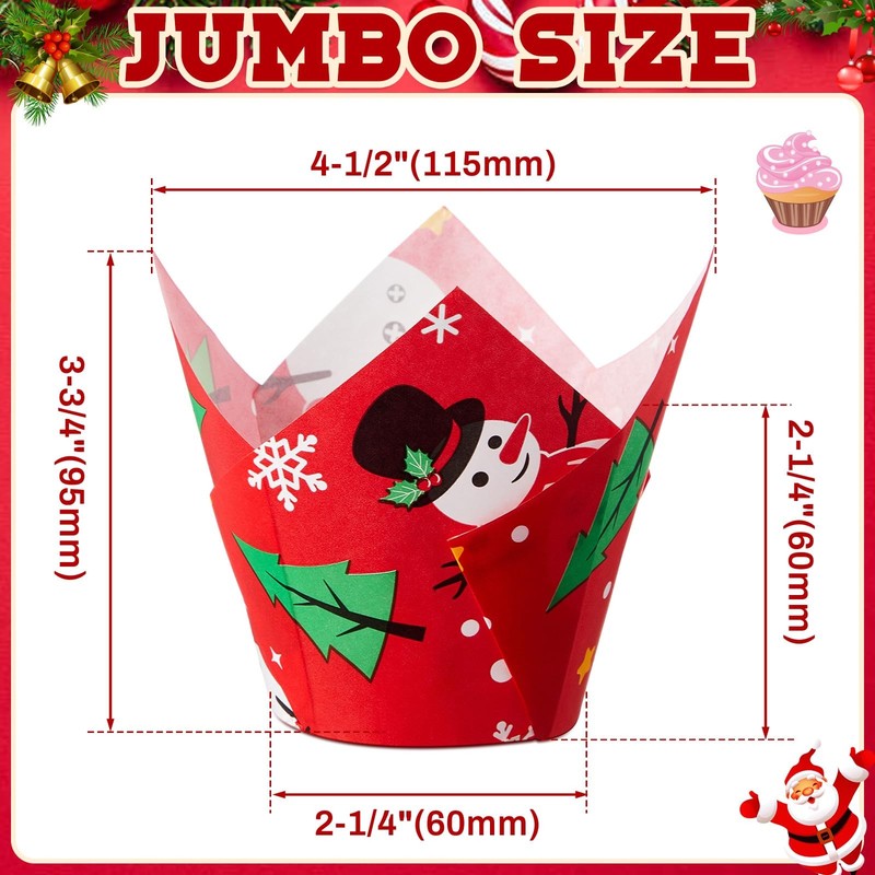 300 Pcs Jumbo Muffin Liners for Baking 2-1/4" x 4" Large Tulip Cupcake Liners... gallery